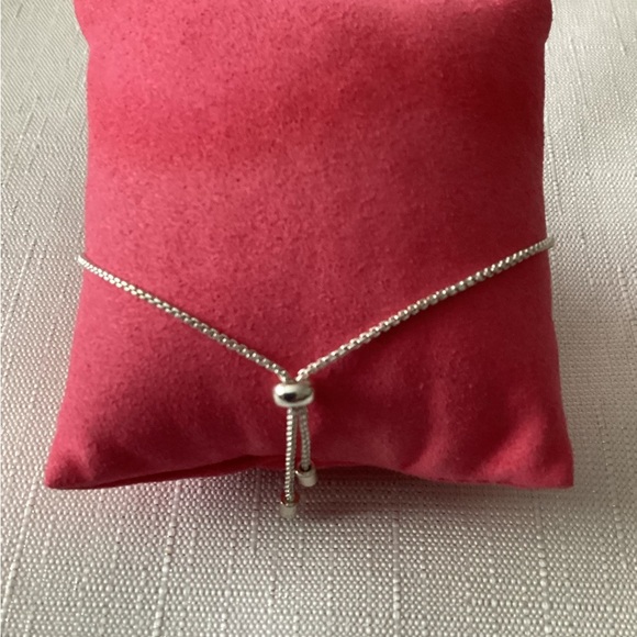 Avon Vintage Blue Crystal Bar Silver Tone Bolo Bracelet - Picture 3 of 4